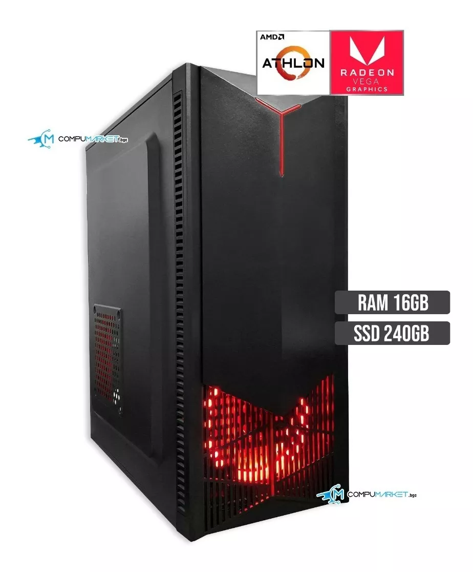 Torre Gamer Amd Athlon 3000g Ssd 240gb Ram 16gb Vega 3 2gb