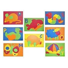 Pack X 8 Mini Animalitos Goma Eva Encastrables 18x12cm X10mm