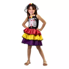 Fantasia Bambolê Infantil Halloween Caveira Mexicana - 171
