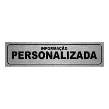 Placa Para Portas - Escovada Informação Personalizada 5x20cm