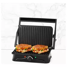 Panini Grill De 2 P + 180 Gra Acero Inoxidable Hh-09176003ss Color Plateado