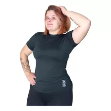 Blusa Camisa Uv Proteção Solar Feminina Cor Preta Plus Size