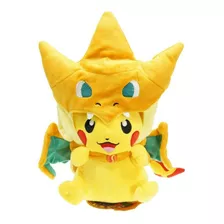  Pelúcia Pokémon Pikachu Cosplay Mega Charizard Y 20cm 