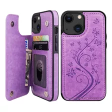 Funda Para iPhone 13, Morado/estampe Mandala/con Tarjetero