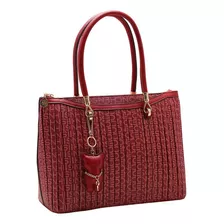 Bolsa Feminina Chenson Monograma Plissado 3483735 Vermelho