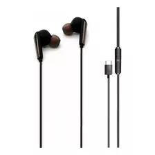 Audífono Tipo C Hifi Manos Libre Tecmaster Black Pro Edition Color Negro