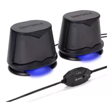 Sb2 Altavoces De Ordenador Iluminación Azul 2 0 Usb Al...