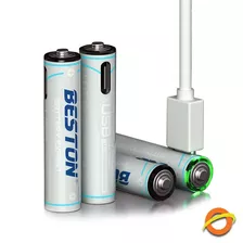 Pila Recargable Aaa Beston 400mah Usb Tipo C 1.5v Luz Led