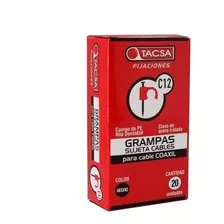 Grampas N°12 Tacsa Para Cable Coaxil Caja X 20 Uds Blanca