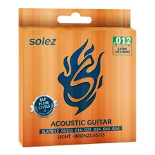 Encordoamento Violão Aço 012 Solez Slatb12 Bronze 85/15