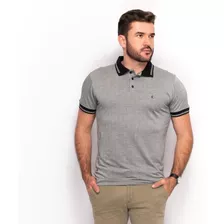 Camiseta Polo Teodoro Masculina Listrada Slim Casual