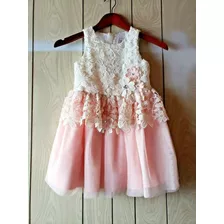 Vestido Niña Estilo Princesa Tutu Tul 6 Rosa Dress Fiesta