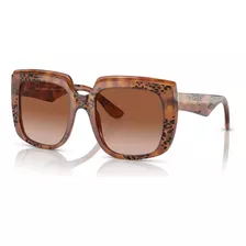 Gafas De Sol - Dolce & Gabbana - Dg4414 338013 54 Color De Montura Havana Rod Color Havana Color De Lente Marrón Degradado Diseño Cuadrado