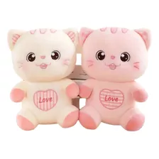 Peluche Gato Rosado O Gris 20 Cm Cute Kawaii Tienda Glamly