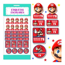 Etiquetas Para Marcar Ropa Y Utiles Escolares Mario Bros