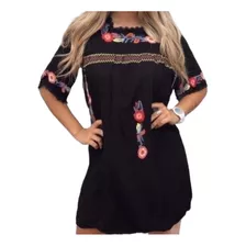 Vestido Importado Bordado Solero Boho Chic Hippie Bohemio