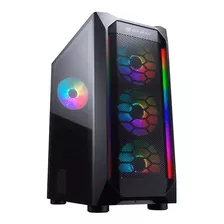 Armario Cougar Mx410 Mesh-g Rgb Para Jugadores, 4 Ventiladores 385vm70.0004, Color Negro