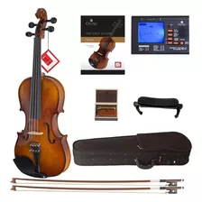 Cecilio Cvn-300 Solidwood Ebano Fitted Violin Con Cuerdas