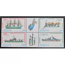 Italia Barcos, Serie Yv 1460-63 Entrecintas 1980 Mint L18836