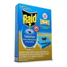 Raid Pastillas Tabletas Anti Mosquitos Doble Acción X 12 Uni