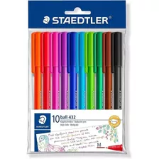 Canetas Esferográficas, Triangular, Staedtler, 10 Cores