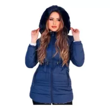 Jaqueta Feminina Parka Casaco De Frio Dupla Face Touca Blusa