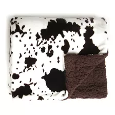 Tadpoles Cowhide Print Double Layer Blanket Brownwhite