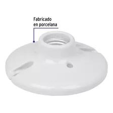 Portalampara Porcelana Circular 4.5'' Voltech 46524 Color Blanco