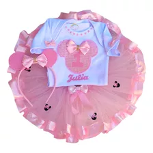 Roupa Da Minie Realeza + Saia Minnie Realeza + Faixa Body 