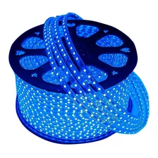 14 Metros Fita Led 5050 Azul Mangueira Chata 127 Ou 220