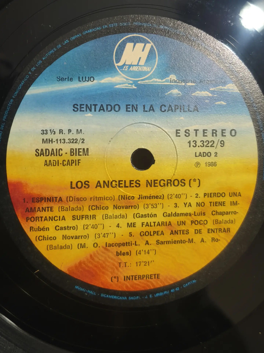 Los Angeles Negros - Sentado En La Capilla - vinilo 1986