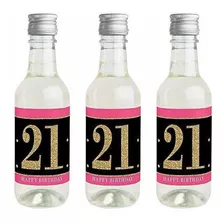 Finally 21 Girl - 21 Cumpleaños - Mini Caja De Vino Y Champá
