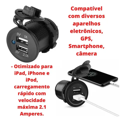 Tomada Usb Para Carro Onibus Moto Caminhao Carregador Turbo R 45 Em Tomada Usb Para Carro Onibus Moto Caminhao Carregador Turbo R 45 Em