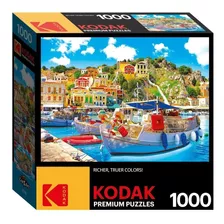 Rompecabezas Kodak 1000 Pzs Isla Symi Con Barcos - Grecia