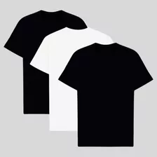 Kit 3 Camisetas Masculina Algodão Lisas Basicas Manga Curta