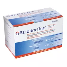 Agulha Para Caneta Bd Ultra-fine 8 Mm Com 100 Unidades