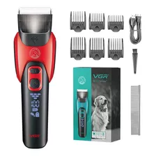 Máquina Cortar Pelo Perros Mascotas Vgr V-208 Luz Cerámica Color Rojo