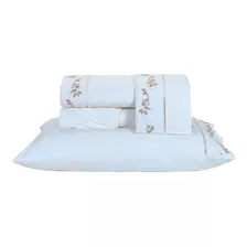 Roupa De Cama Queen 200 Fios 100% Algodão 04 Pçs/palha/bege