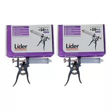 2 Jeringas Automaticas Lider Dial Pro Cuerpo Plastico 50 Cc