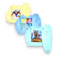 3 Abrigo Soft Inverno Menino Infantil Pijama Frio Desenhos