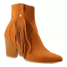 Bota Botin Vaquera Cowboy Moda Mujer Tacon - Dallas