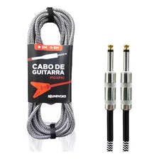 Cabo Plug P10 Mono Top 3m Áudio Som Guitarra Violão Teclado