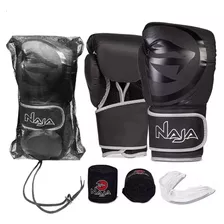 Kit Naja Boxe Muay Thai - Luvas + Bandagem + Bucal + Bolsa