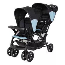 Carriola Doble Bebe Baby Trend Sit N Stand Reclinable Color Desert Blue Color Del Chasis Negro