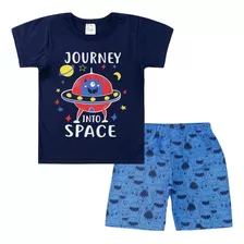 Conjunto Infantil Menino Verão Bebê Journey Into Space Azul