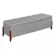 Sapateira Puf Bau Recamier Viena 195cm P Cama King Em Linho