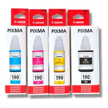 Pack 4 Botellas Tinta Canon Gi-190 G3100/g3111/g3110/g2100