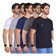 Kit 5 Camisetas Masculinas Básicas Algodão 30.1 Original