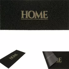 Tapete Capacho Home Preto Luxo Antiderrapante 30x70cm Kapazi