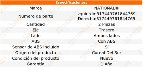 2- Mazas Traseras Con Abs Mazda Protege 1995/1999 National Foto 4